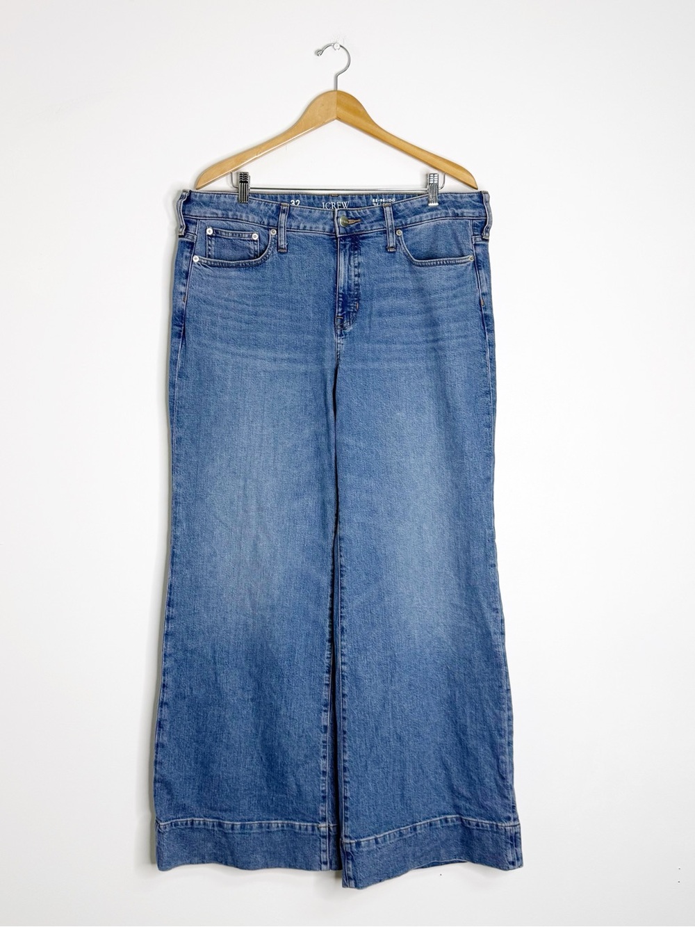 J.Crew ’96 Low Rise Denim Trouser Jeans Size 32 Wide Leg Light Wash